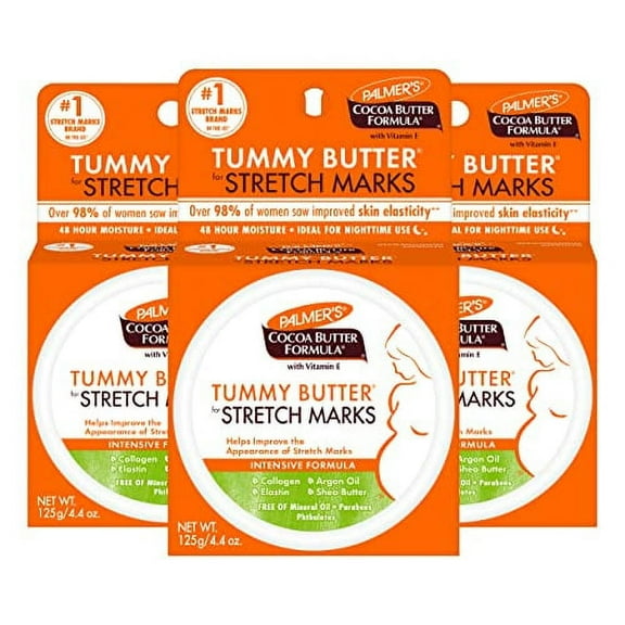 Palmer's Cocoa Butter Formula Tummy Butter Balm for Stretch Marks and Pregnancy Skin Care, 4.4 Ounces (Pack of 3)