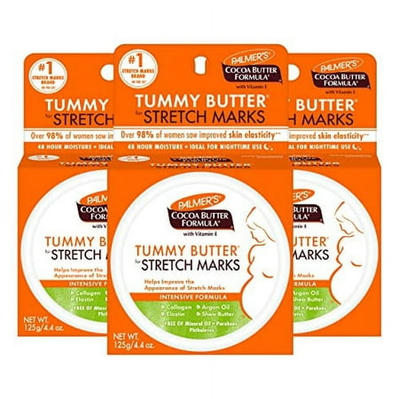 Palmer's Cocoa Butter Formula Tummy Butter Balm for Stretch Marks and Pregnancy Skin Care, 4.4 Ounces (Pack of 3)