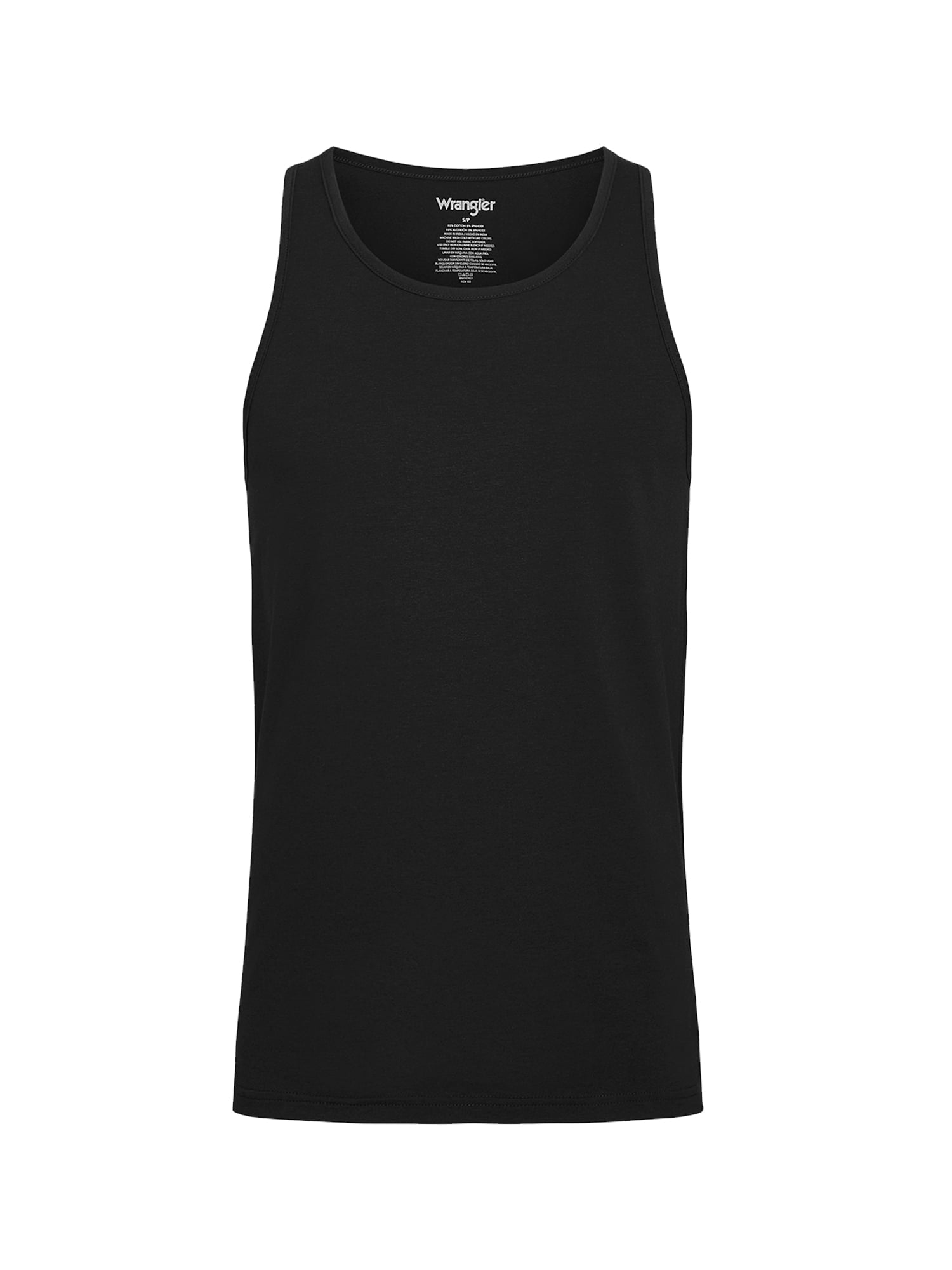 Wrangler Men’s Cotton Stretch Tank Top, Large, Navy/Light Gray Heather/Black, 6-Pack