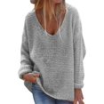 thumbnail image 3 of Suéter de otoño de moda, cómodo suéter de punto, informal, holgado, para mujer, combina con todo, 3 of 5