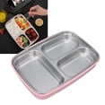 thumbnail image 4 of Lunch Boxes, 304 Stainless Steel Bento Lunch Box 3 Grids Leakproof Thermal Insulation Bento Lunch Box, 4 of 8