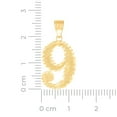 thumbnail image 2 of 10k Yellow Gold Unisex Sport game Number 9 Charm Pendant Necklace 26.4x12.8mm Wide Pendant for Women, 2 of 2