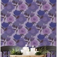 thumbnail image 1 of S4Sassy Removable Nature-Inspired Waterproof Wall Wrap, Textured Finish Wallcover, Modern Bold Roses Contact Paper For Walls, Cabinets, Dresser, Self Adhesive Vinyl Wallpaper Roll - Purple (25"X 120"), 1 of 8