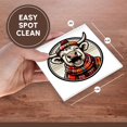 thumbnail image 7 of 3drose, Image of a Happy Highland Cow Wearing a Tartan Hat and Scarf, Set of 8 Ceramic Tile Coasters, 7 of 7