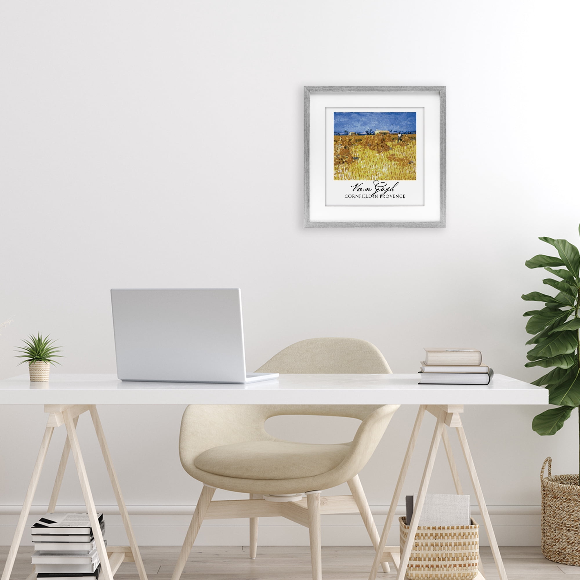 Stupell Industries Van Gogh Cornfield Provence Gray Framed Print Under Glass, design by Vintage Hustle