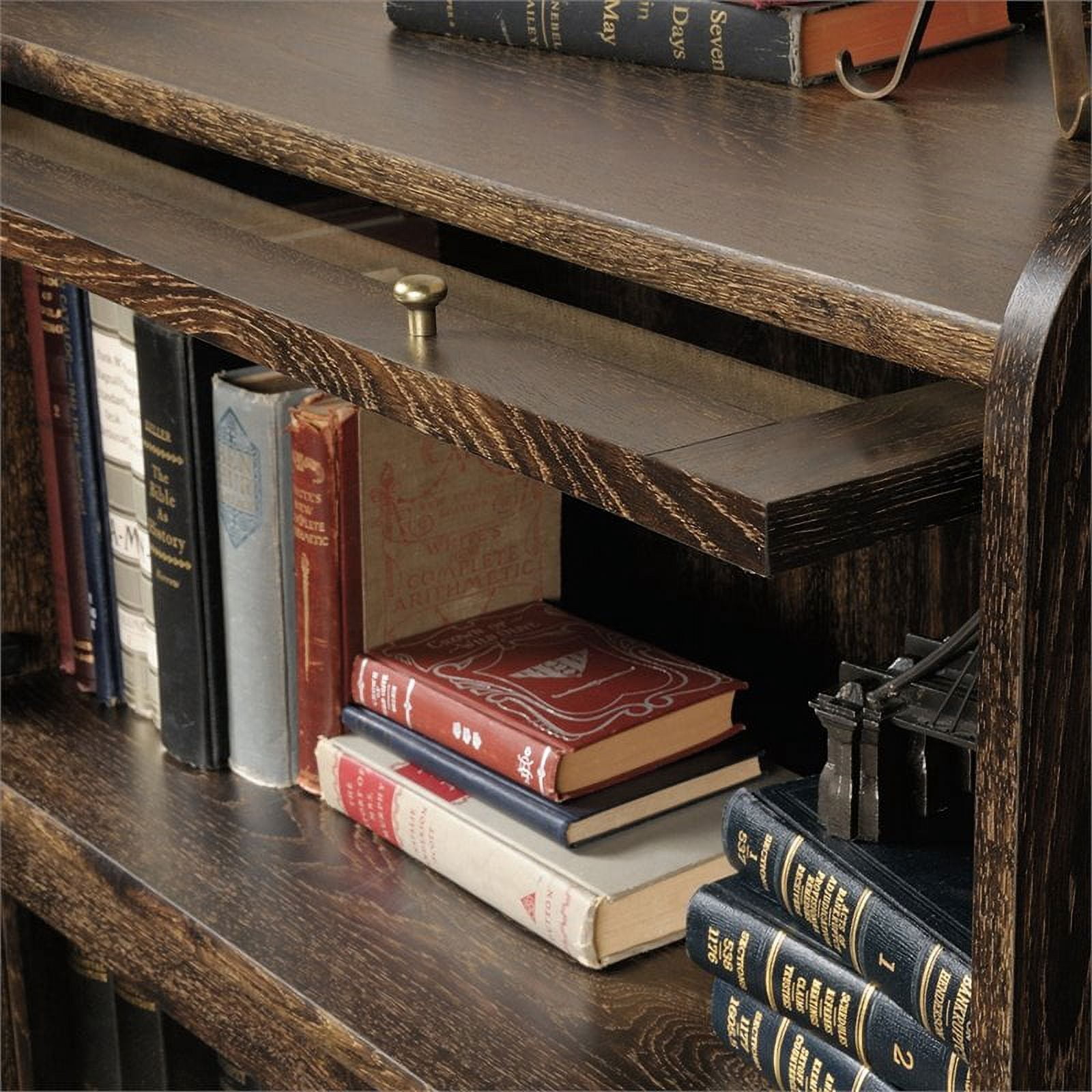 Sauder Barrister Lane 3-Shelf Bookcase, Iron Oak Finish