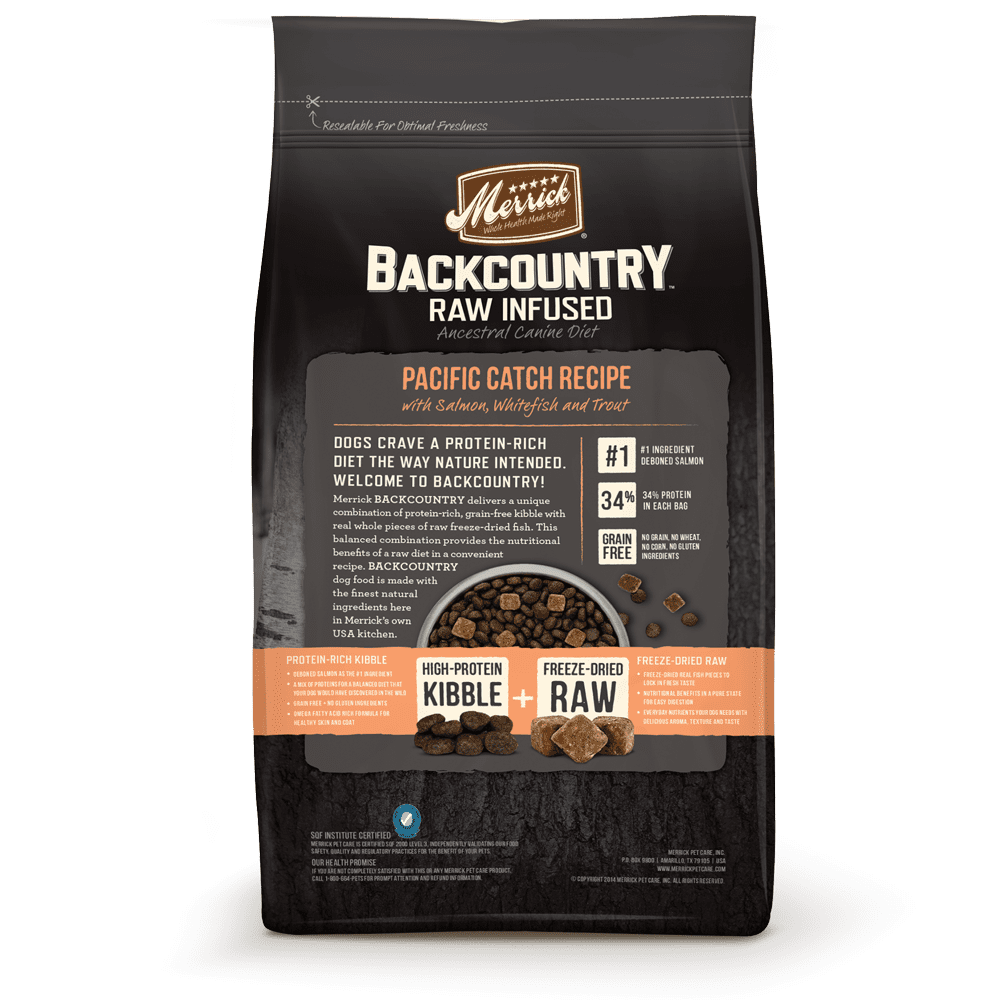 Merrick Backcountry Grain-Free Raw Infused Pacific Catch Recipe Dry Dog Food, 12 lb