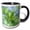 Black/White, variant on 3drose, Close-up of Maidenhair Fern Branch., 11oz Two-tone Black Mug
