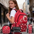 thumbnail image 2 of Bulopur Toddler Girls Cute 17 Inch Backpack Set, 4 PCS Red Daisy Ladybug Print School Bookbag with Full Accessories with Pencil Case for Garden Theme Preschool Learning Activities, 2 of 7