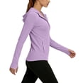 thumbnail image 5 of Qgtaibl Women UPF 50+ Hooded Sun Protection Shirts Quarter Zip Raglan Long Sleeve Rash Guard Zipper Pockets Thumb Holes Lightweight Athletic Tops Purple L, 5 of 7