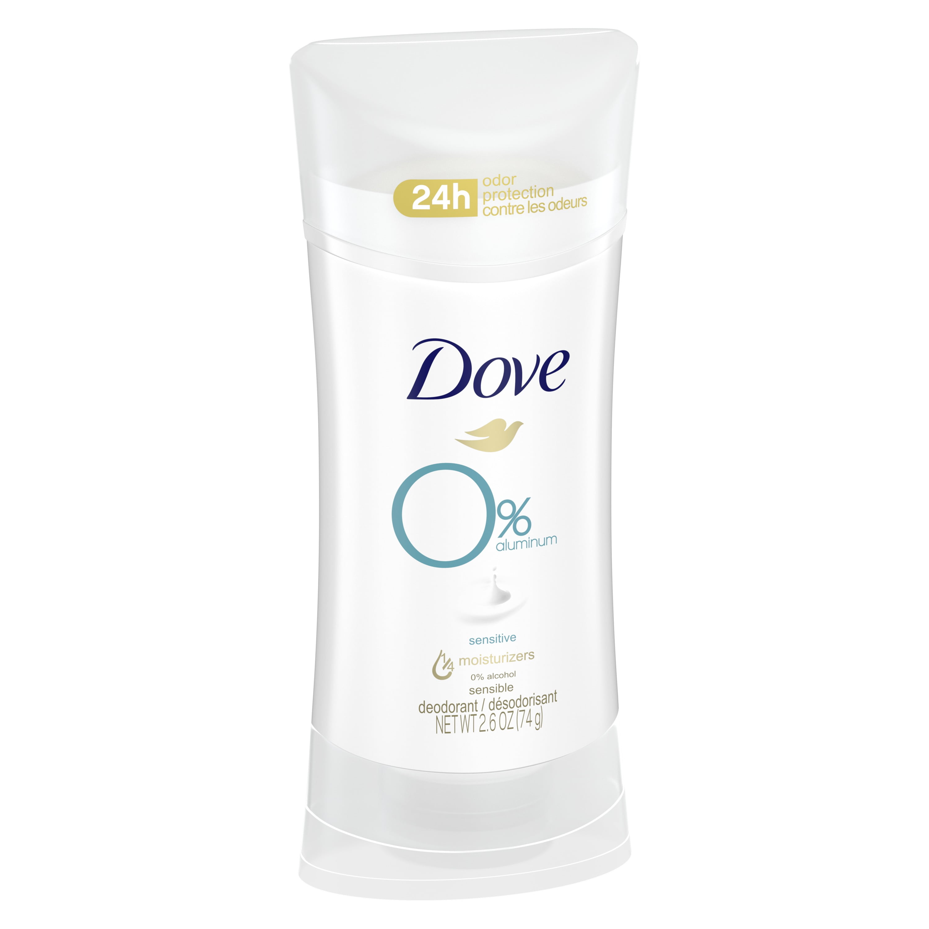 Dove 0% Aluminum Women's Sensitive Deodorant Stick, 2.6 oz