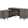 thumbnail image 4 of Home Square 3-Piece Set with L-Shaped Desk Base Storage Cabinet & Library Hutch, 4 of 28