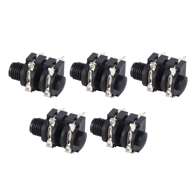 5Pcs 6.35mm 4P Stereo Socket 6.5mm Input Plastic Electric Guitars Jack Socket Replacement For Microphone