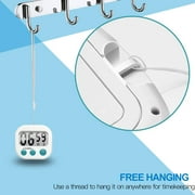 1Piece Multi-Function Electronic Timer, Kitchen Timer, Stopwatch Count Up and Down,Management Timer, Suitable for Kitchen, Study, Work, Exercise Training, Outdoor Activities(White)