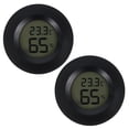 thumbnail image 1 of MIANGASTORE 2Pc Round Shaped Digital Thermometer Hygrometer Humidity Meter Temperature Display for Indoor Bedroom Home Use without Battery (Black), 1 of 8