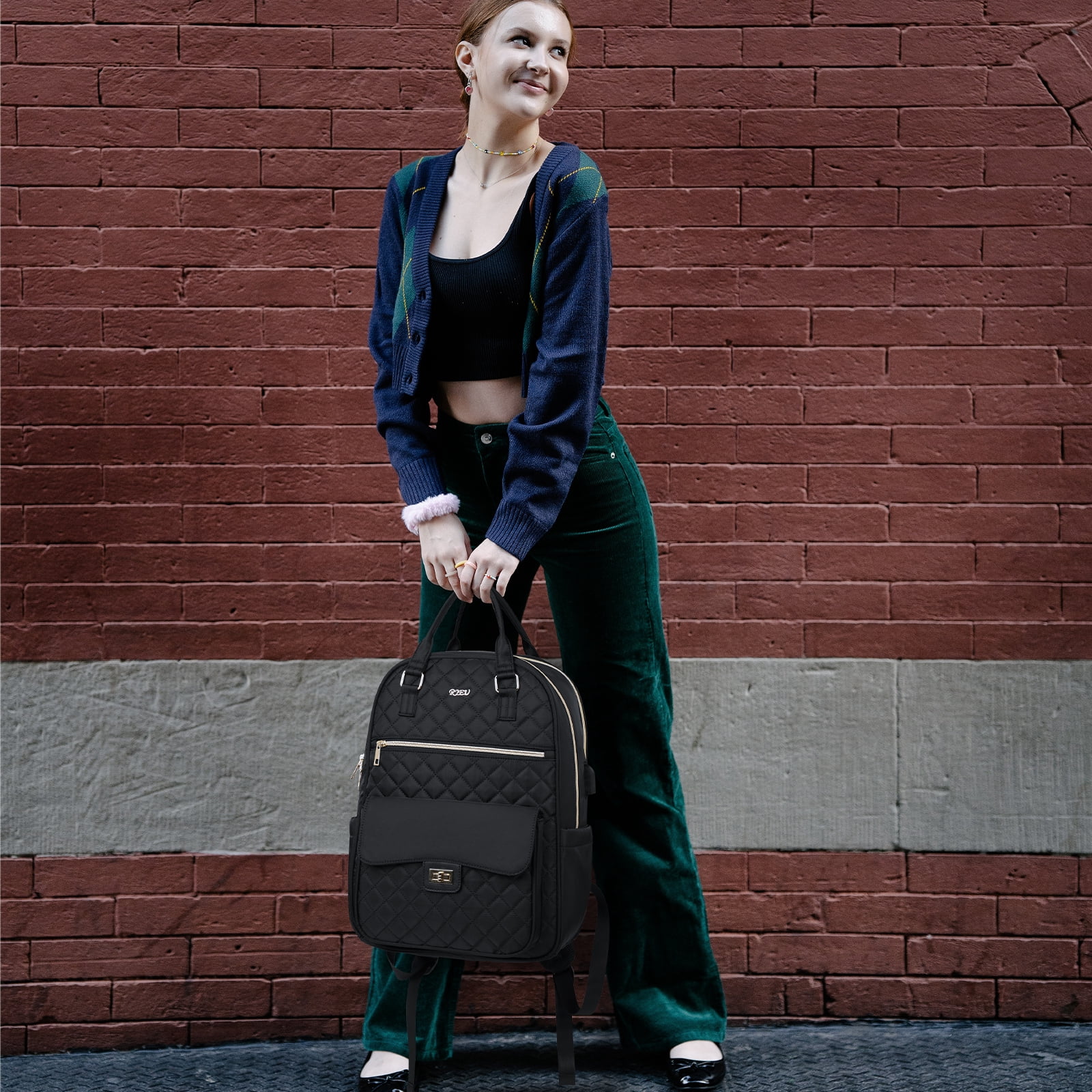 Backpack for Women fits 15.6inch Laptop，Travel Laptop Backpack，Black