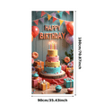 thumbnail image 2 of Colorful Balloons Happy Birthday Cake Party Banner for Birthday Party Kids Celebration Event Decoration, 2 of 7