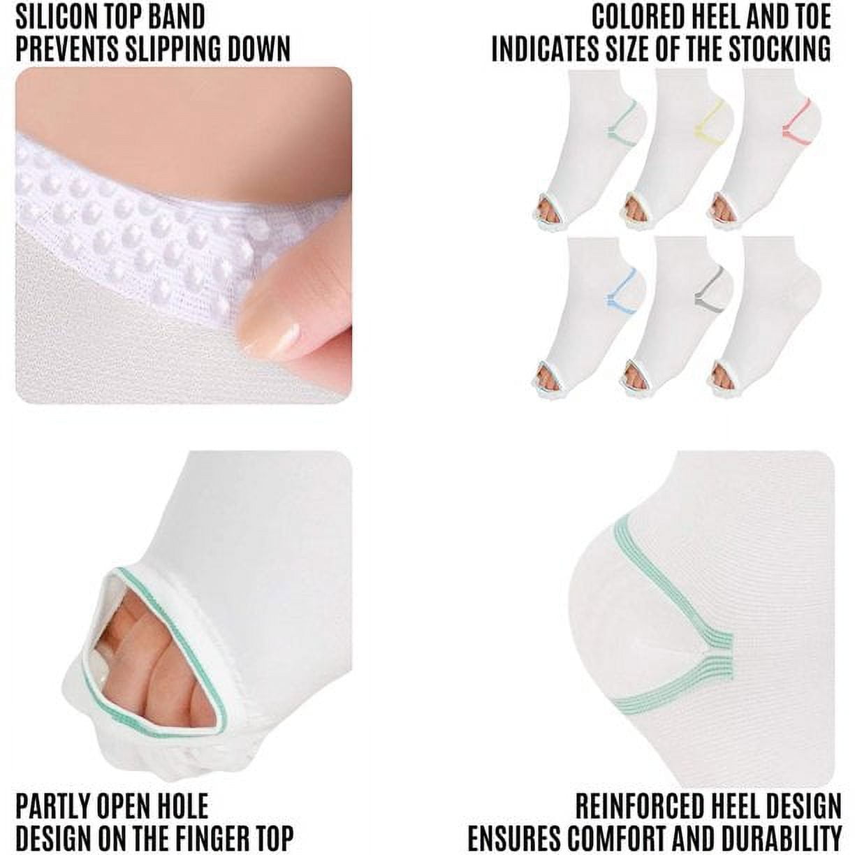 Thigh High Socks for Women Over the Knee High Stockings for Running, Travel, Cycling(X-Large, white, 1 Pair)