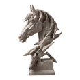 thumbnail image 1 of Estatuilla de resina, estatua de cabeza de caballo, obra de arte, escultura de Animal artesanal, adorno para escritorio, chimenea interior, inauguraci Gris, 1 of 9