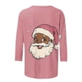 thumbnail image 5 of AGWOLF Merry Christmas Shirts for Women Cute African American Santa Claus Print Proud Plus Size Pullover 3/4 Sleeve Crewneck Xmas Tops Festive Ugly Sweatshirts, 5 of 5