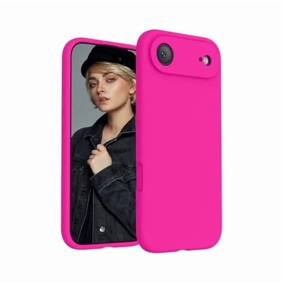 Chenchen Magnetic for iPhone Air Case, Compatible with MagSafe, [Integrated Silicone Camera Control Button] [Camera Protection] Microfiber Lining Phone Case for iPhone 17 Air, 6.5", Hot Pink