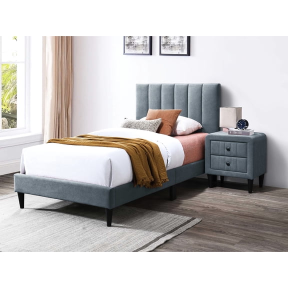 Twin Bed Headboard With 12 Support, Adjustable Gray Linen, Up To 3", No Box Spring, Modern Bedroom Accessory Stylish Headboard, Spring For Decoration