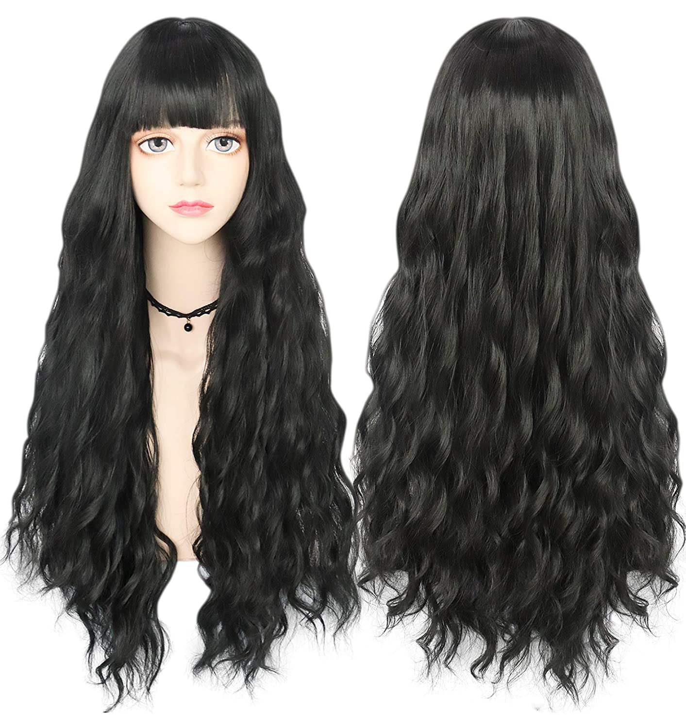 Everyday Wig Cosplay Wig Wig For Bangs Black Gradient Wig Party Wigs Long Straight Hair Wig Anime Wigs Daily Wigs