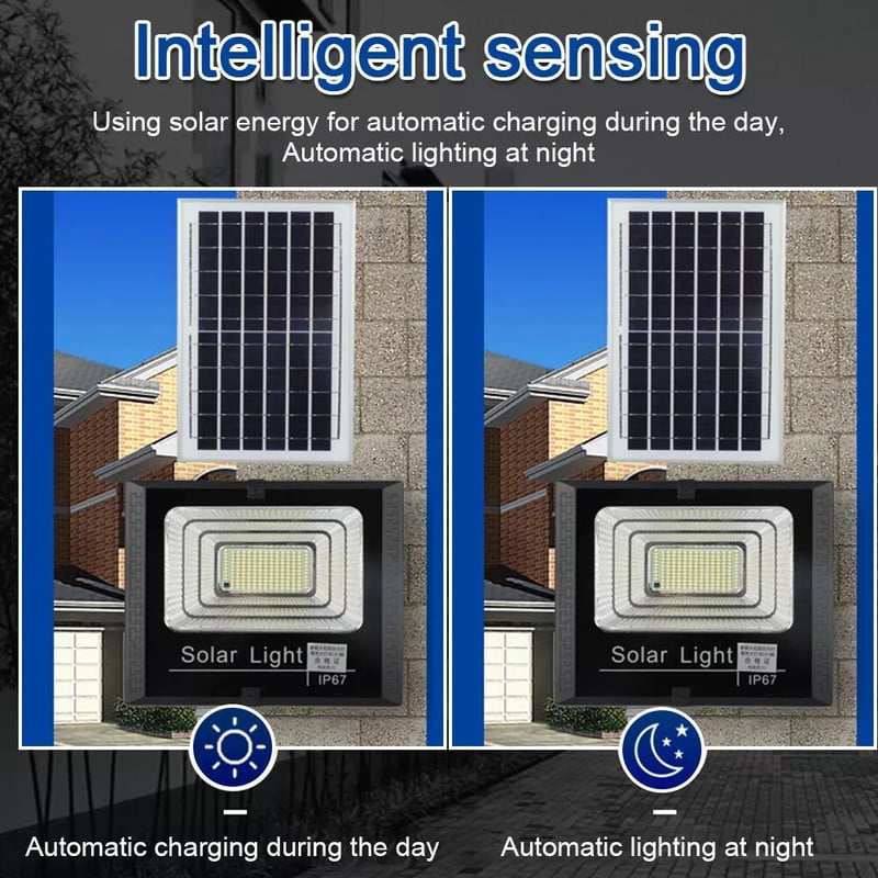 Commercial Solar Street Flood Light LED Lamp Outdoor Area Dusk-To-Dawn Wall Lamp for Streets, Parks & Outdoor Areas