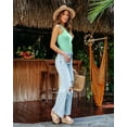 thumbnail image 7 of Vafful Women Tank Tops V Neck Summer Slim Slim Stretch Workout Sleeveless Tops Ribbed Racerback Blouses Mint Green Large, 7 of 7
