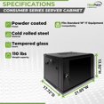 thumbnail image 4 of Armario para servidores NavePoint 6U con puerta de cristal y ventilador de refrigeración, 4 of 6
