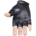 thumbnail image 3 of Mens Fingerless Leather Gloves Warm Half Finger Gloves With Thin Inner Fleece, 3 of 3