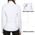 thumbnail image 3 of Baleaf Women's Fleece Full Zip Running Jacket Water Resistant Pockets Cycling Workout Track Jacket Thumb Holes White XL, 3 of 6