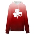 thumbnail image 3 of WREESH Womens Hoodies St. Patrick's Day Sweatshirt Shamrocks Printed Pullover Gradient Long Sleeve Tops Loose Hooded Sweatshirts Red, 3 of 3