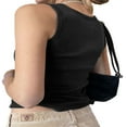 thumbnail image 4 of Womens Sleeveless Crop Top Summer Printed  Neck Tank Tops Holiday Base Shirt, 4 of 6