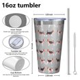 thumbnail image 4 of 16oz Tumblers Animal Beagle Cute Dog Stainless Steel Vacuum Insulated Double Wall Travel Tumbler Cups Mug with Lid and Straw,Cleaning Brush for Coffee,Tea, 4 of 4