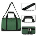 thumbnail image 4 of 30 Liter Capacity Unisex Duffle Bag with Velcro Closure Handle and Luggage Shoulder Strap for Gym, Travel and Commuting in Hunter Green, 4 of 6