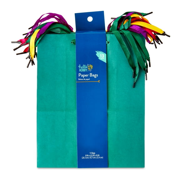 Hello Hobby Large Multicolor Paper Bags, 8" x 10", 13 Count