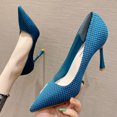 thumbnail image 4 of Zapatos de tacón alto azules de primavera 2022, zapatos de punta estrecha y poco profundos, zapatos casuales de moda para un solo pie, 4 of 5