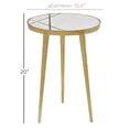 thumbnail image 3 of DecMode 15" x 20" Gold Aluminum Metal Accent Table with Marble Top, 1-Piece, 3 of 7