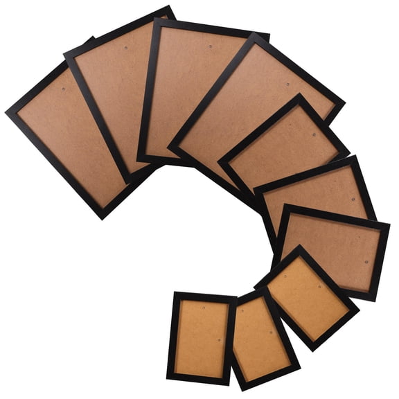 LOLIPPYY 10Pcs Black Wooden Picture Frames Easy Installation Frames for Wall Art Display