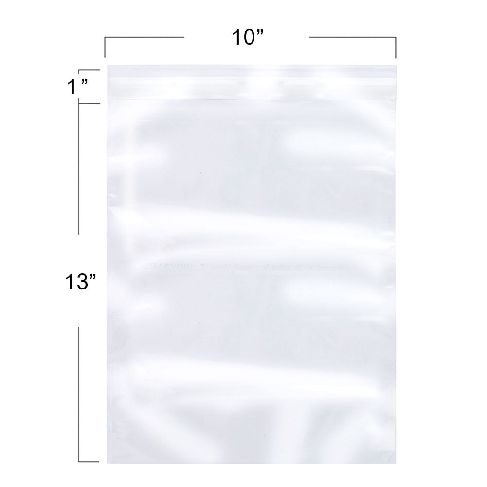 100 7.5 x 10.5 Premium Clear Plastic Self Seal Lip & Tape Poly Bags 1.5 Mil 