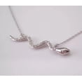 thumbnail image 3 of OM Jewels 14K White Gold Plated 0.20Ct Round Cut Moissanite Snake Serpent Bar Necklace, 3 of 5