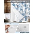 thumbnail image 3 of No Hook Shower Curtain with Snap in Liner Abstract Off White Floral Shower Curtain -Fabric Waterproof Inner Liner, Watercolor Plants Flowers Leaf Shower Curtains Washable 36"x72", 3 of 9