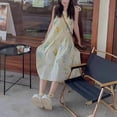 thumbnail image 4 of Vestido lencero para mujer,Vestido lencero para mujer Vestido floral francés para mujer Vestido suelto informal Estándares líderes en la industria, 4 of 8