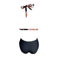 thumbnail image 5 of Bikini for Women Floral Print Two Piece Bathing Suits Push Up Bikini Set Vintage Swimwear Halter Top Brief Bottom Black M, 5 of 5
