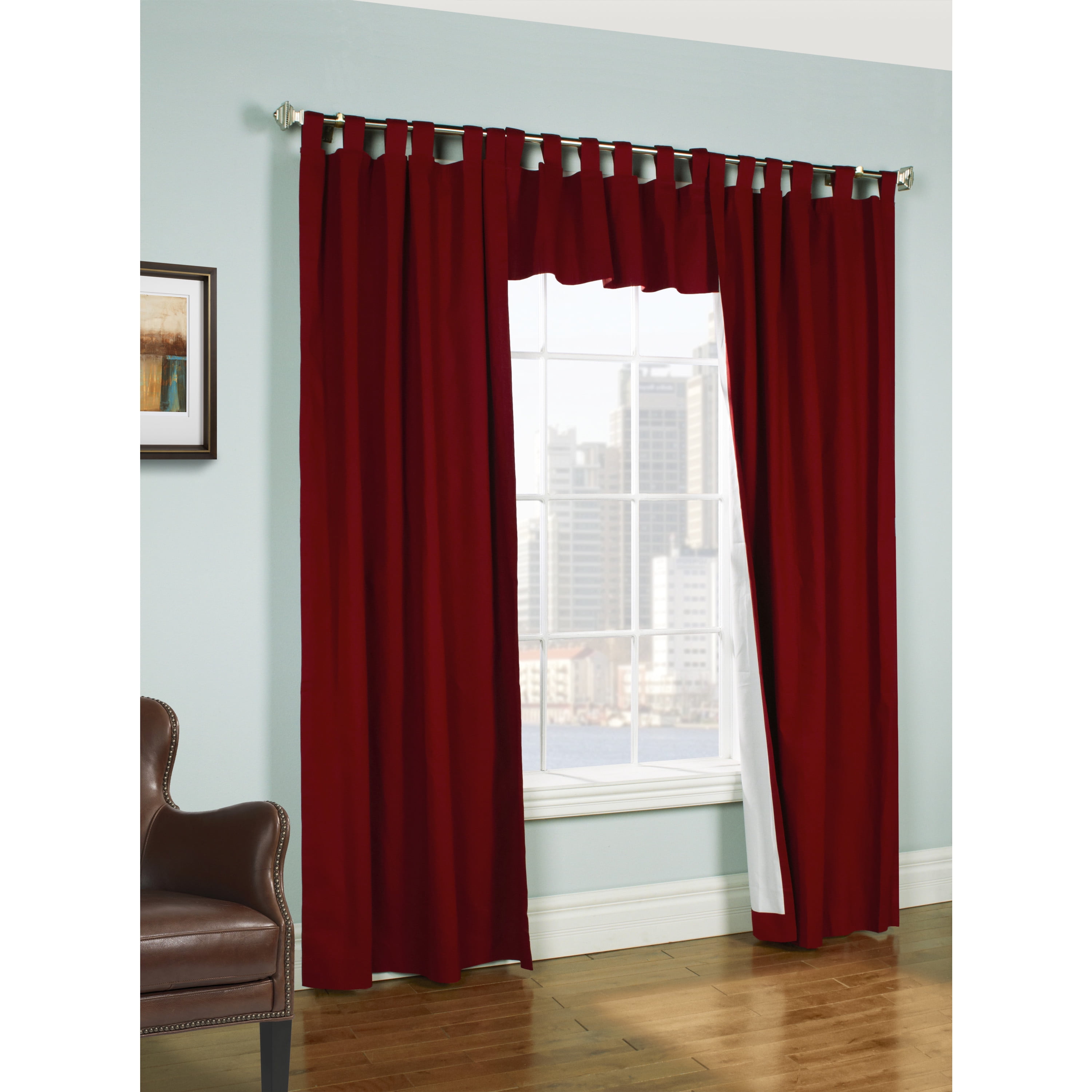 Winmate Insulated Cotton Tab Top Curtain Panel - Pair each 40" x 95" in Burgundy