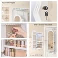 thumbnail image 6 of LEDREM Wall-Mounted Mirror Jewelry Cabinet with LED Lights, Lockable Wavy Full-Length Mirror and Jewelry Organizer, 16.5 x 42.5 Inches, White, 6 of 6