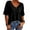 Black, variant on Summer Women's Casual Solid Color T-shirt Half Sleeved Simple V-neck Tee Tops