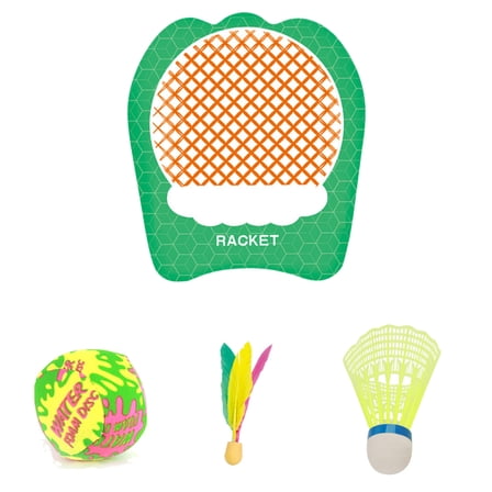 3-in-1 Hand Paddle Game Set with Shuttlecock, LED Badminton, and Water Ball for Indoor & Outdoor Family Fun