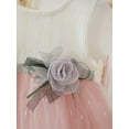thumbnail image 2 of Newborn Baby Girl Princess Dress Flower Dresses,Short Sleeve Knit Top Tutu Gown Flower Waist Wedding Flower Girl Skirt for Pageant Party Tulle Dress for Girl 0-3T Toddler Special Occasion Dress White, 2 of 7